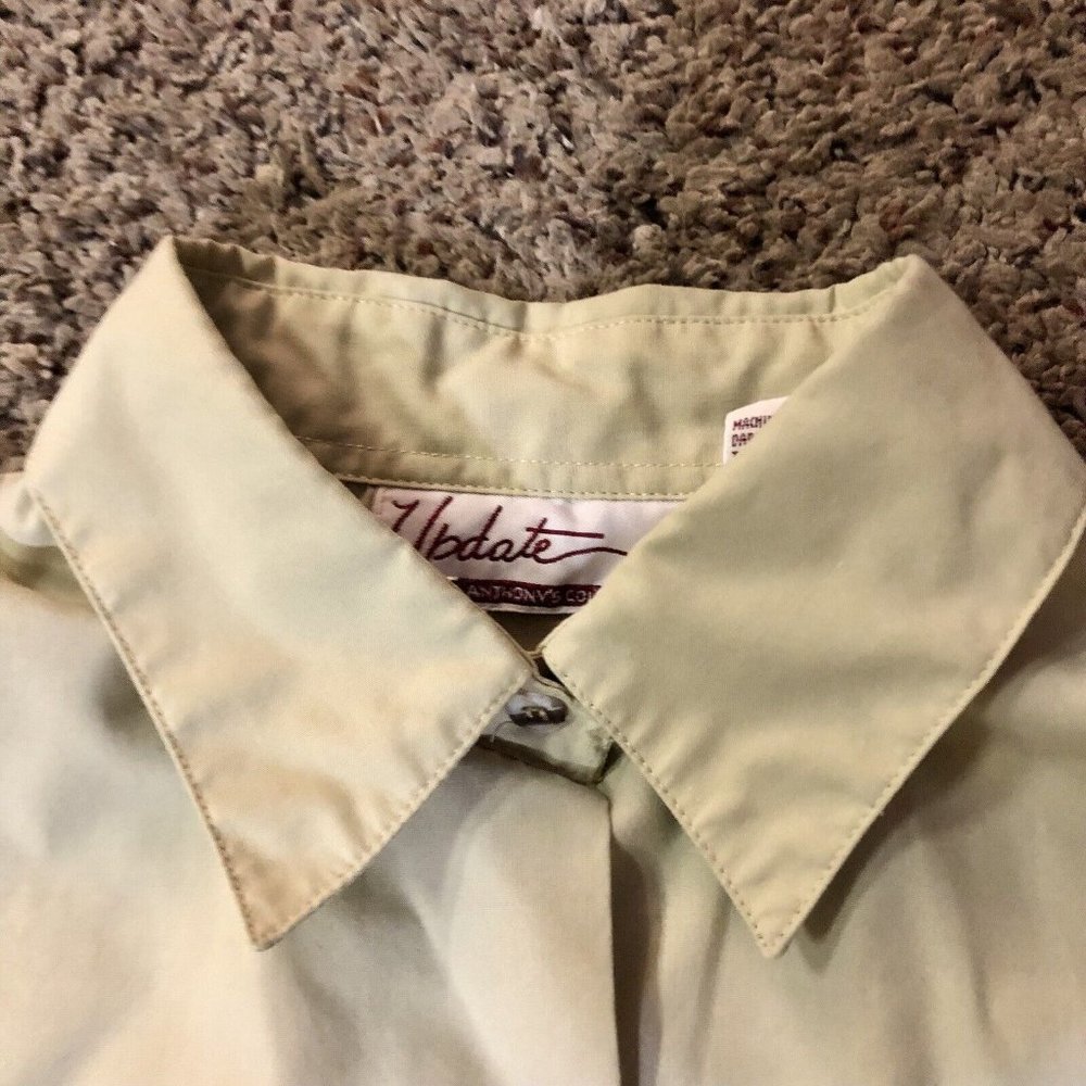 Vintage Update The Anthony Collection Blouse Womens 10 Used Khaki - Picture 15 of 16